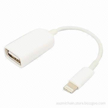 Lightning USB Camera Connector Adapter for iPad Mini, iPad 4, iPhone 5, Measures 8 x 6.5 x 1.5cm